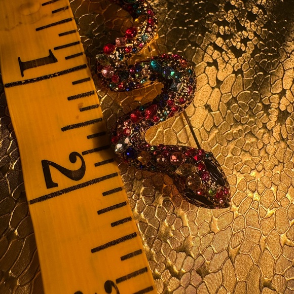 NWOT Multicolor Crystal Snake Brooch - Picture 7 of 12